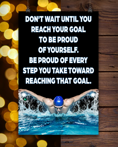 Swimmers Don't Wait Until You Reach Your Goal Canvas Prints Swimming Wall Art Gifts Vintage Home Wall Decor Canvas - Mostsuit