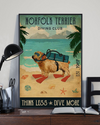 Norfolk Terrier Dog Loves Canvas Prints Diving Club Think Less Dive More Vintage Wall Art Gifts Vintage Home Wall Decor Canvas - Mostsuit