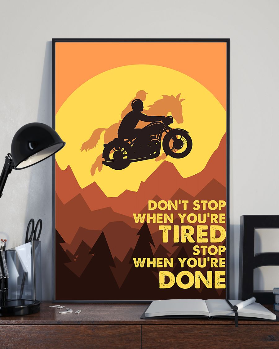 Motorcycle Biker Canvas Prints Stop When You Are Done Vintage Wall Art Gifts Vintage Home Wall Decor Canvas - Mostsuit