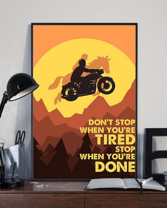 Motorcycle Biker Canvas Prints Stop When You Are Done Vintage Wall Art Gifts Vintage Home Wall Decor Canvas - Mostsuit