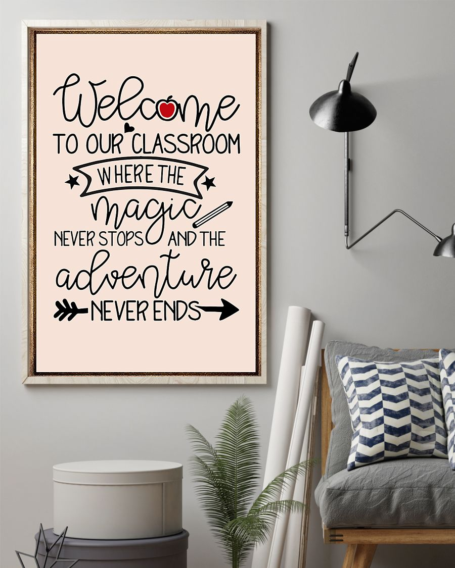 Welcome To Our Classroom Teacher Canvas Prints Vintage Wall Art Gifts Vintage Home Wall Decor Canvas - Mostsuit