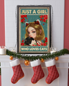 Just A Girl Who Loves Cats Poster Vintage Room Home Decor Wall Art Gifts Idea - Mostsuit