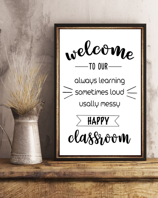 Welcome To Our Classroom Canvas Prints Teacher Wall Art Gifts Vintage Home Wall Decor Canvas - Mostsuit