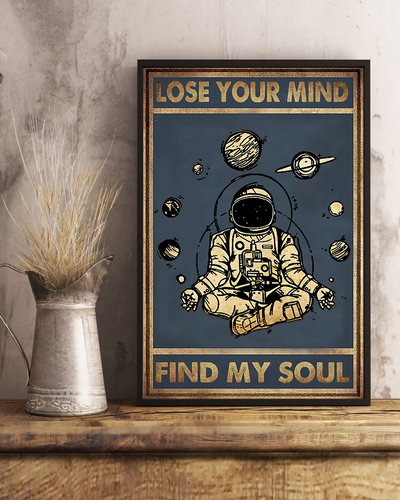 Yoga Astronaut Space Canvas Prints Lose Your Mind Find Your Soul Vintage Wall Art Gifts Vintage Home Wall Decor Canvas - Mostsuit