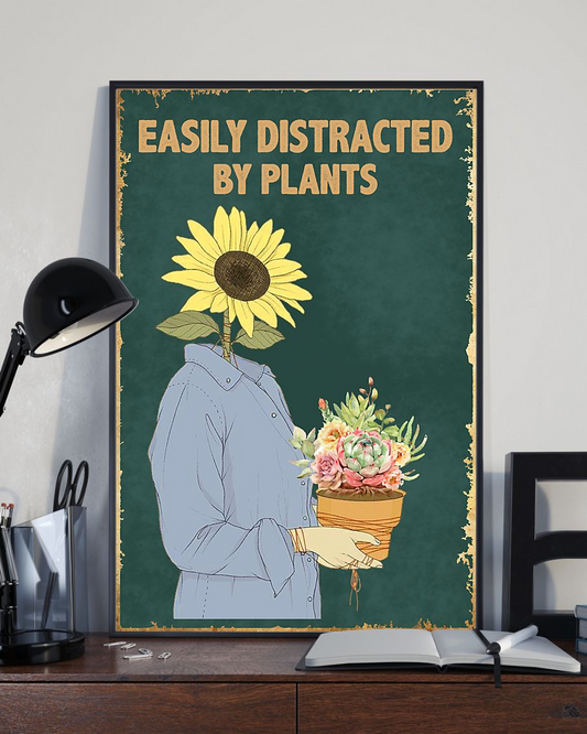 Gardening Plants Loves Canvas Prints Easily Distracted Vintage Wall Art Gifts Vintage Home Wall Decor Canvas - Mostsuit