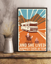 Camping RV Car Canvas Prints And She Lived Happily Ever After Vintage Wall Art Gifts Vintage Home Wall Decor Canvas - Mostsuit