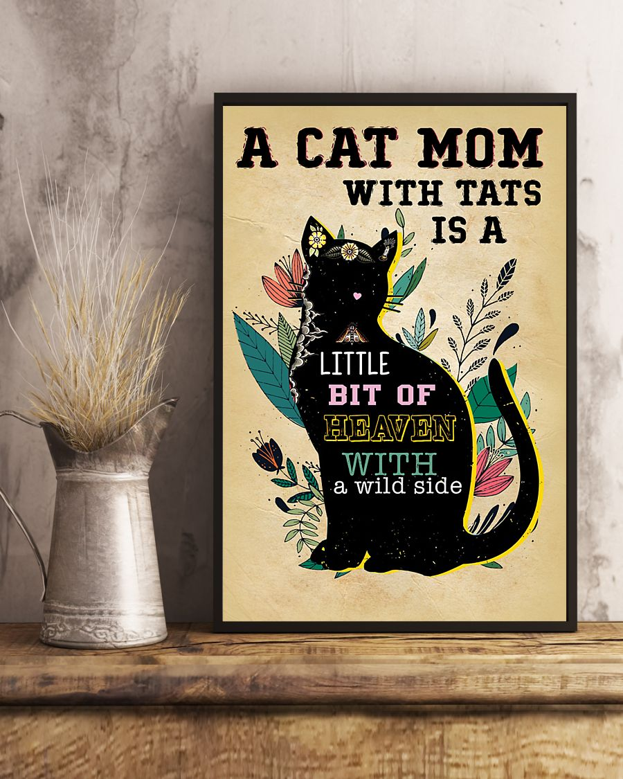 Cat Mom With Tats Poster Vintage Room Home Decor Wall Art Gifts Idea - Mostsuit