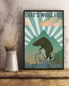Cycling Bear Canvas Prints That's What I Do I Ride And I Know Things Vintage Wall Art Gifts Vintage Home Wall Decor Canvas - Mostsuit