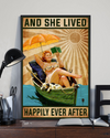 Book And Dog Poster And She Lived Happily Ever After Vintage Room Home Decor Wall Art Gifts Idea - Mostsuit