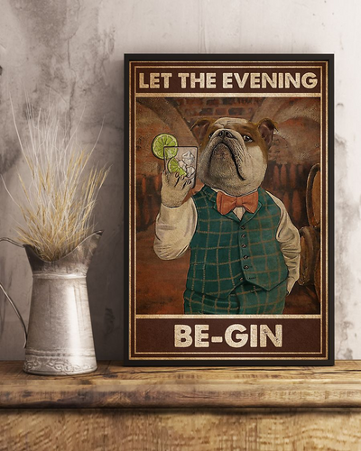Bulldog Gin And Tonic Wacholder Canvas Prints Let The Evening Begin Vintage Wall Art Gifts Vintage Home Wall Decor Canvas - Mostsuit