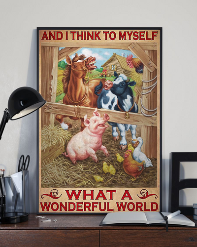 Farmer Farm Poster What A Wonderful World Vintage Room Home Decor Wall Art Gifts Idea - Mostsuit