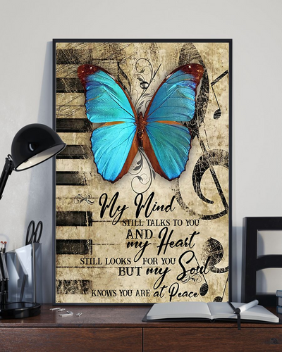 Butterfly Music Poster My Mind Talk To You My Heart Looks For You Vintage Room Home Decor Wall Art Gifts Idea - Mostsuit