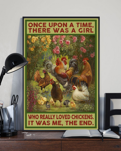 Chicken Loves Canvas Prints Once Upon A Time There Was A Girl Vintage Wall Art Gifts Vintage Home Wall Decor Canvas - Mostsuit