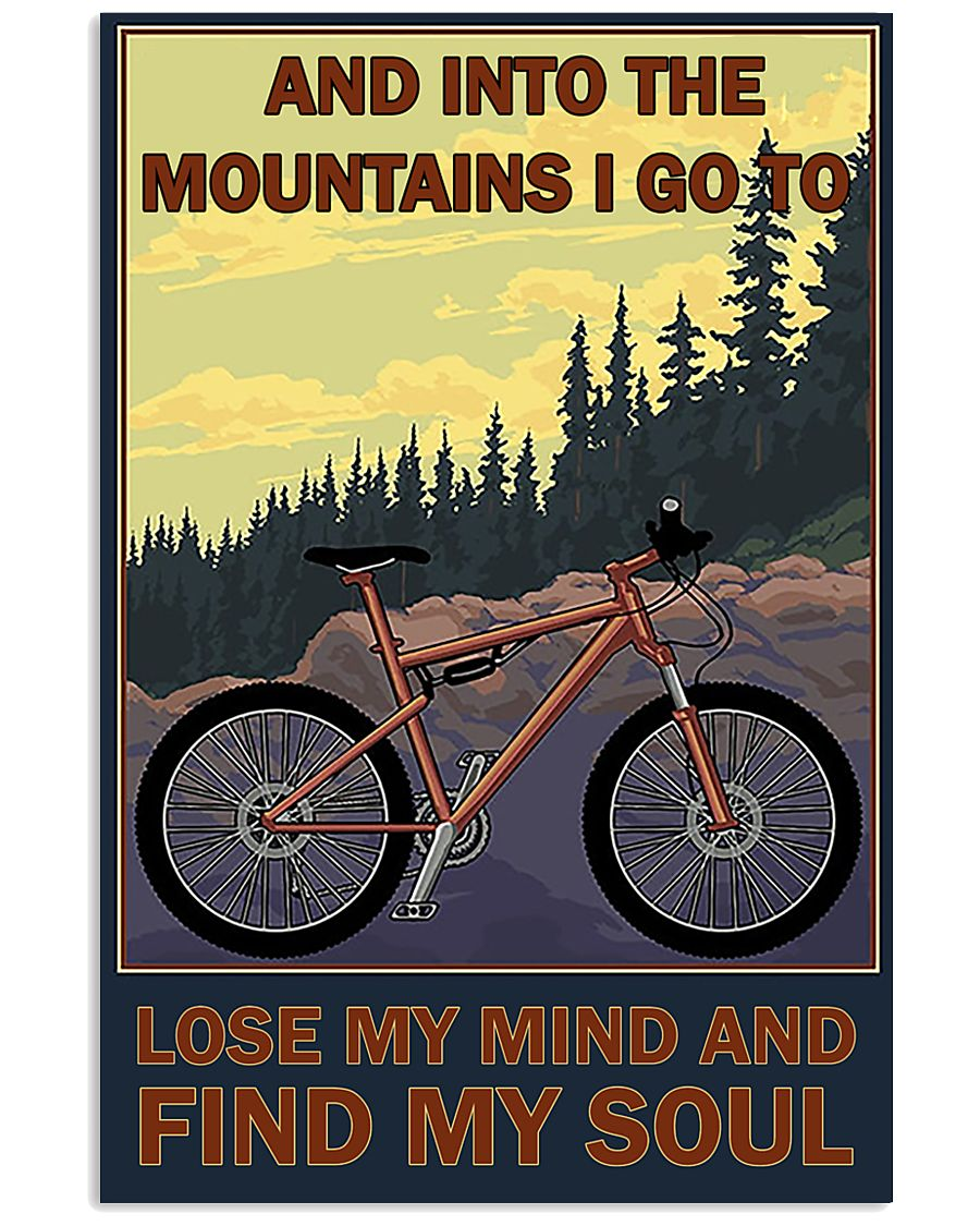 Cycling Canvas Prints Into The Mountain I Go Lose My Mind And Find My Soul Vintage Wall Art Gifts Vintage Home Wall Decor Canvas - Mostsuit