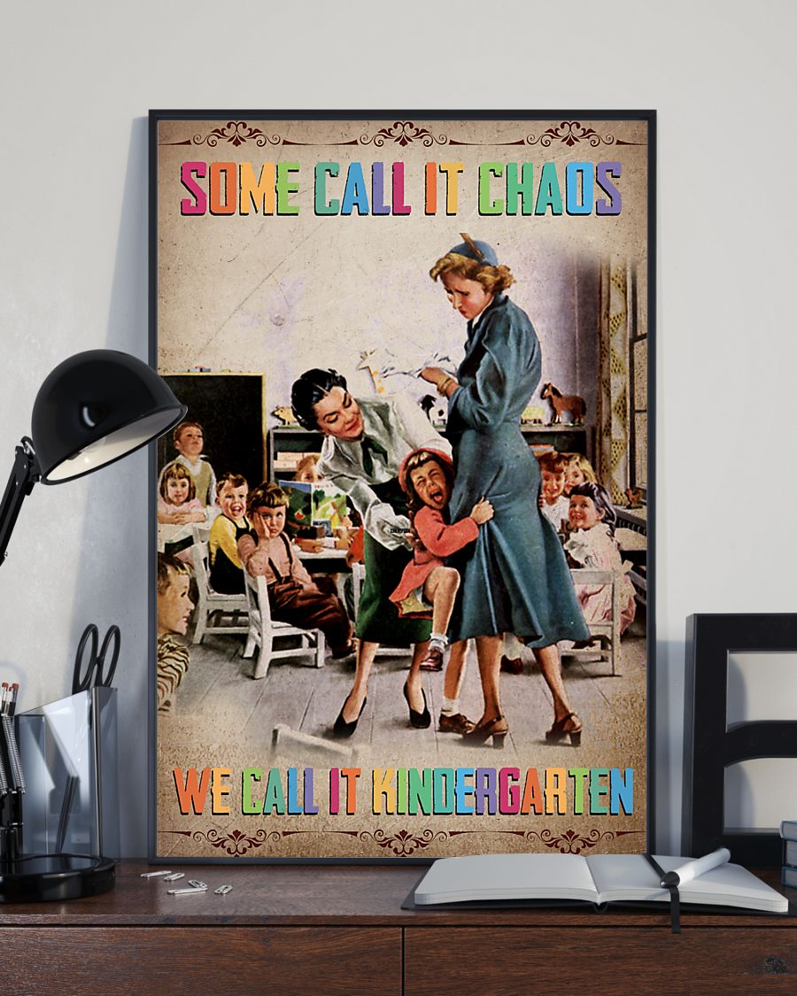 Kindergarten Teacher Canvas Prints Some Call It Chaos We Call It Kindergarten Vintage Wall Art Gifts Vintage Home Wall Decor Canvas - Mostsuit