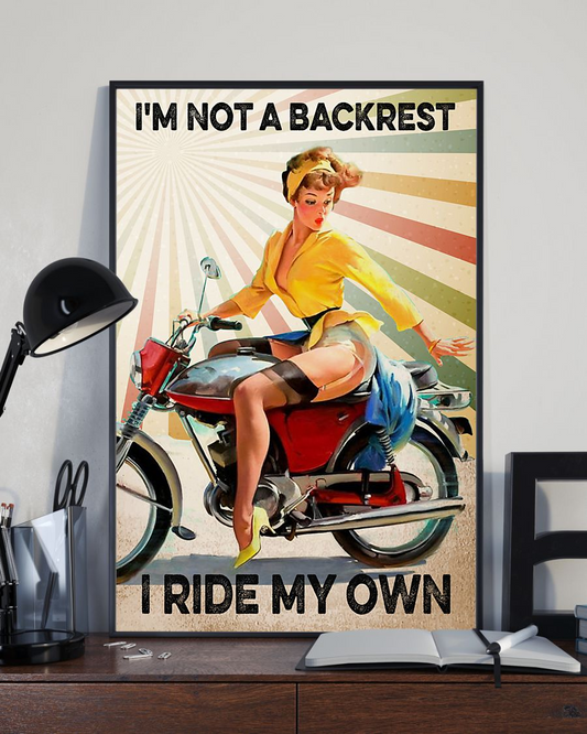 Motorcycle I'm Not A Backrest Canvas Prints Vintage Wall Art Gifts Vintage Home Wall Decor Canvas - Mostsuit