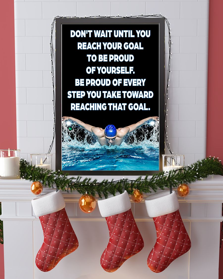 Swimmers Don't Wait Until You Reach Your Goal Canvas Prints Swimming Wall Art Gifts Vintage Home Wall Decor Canvas - Mostsuit