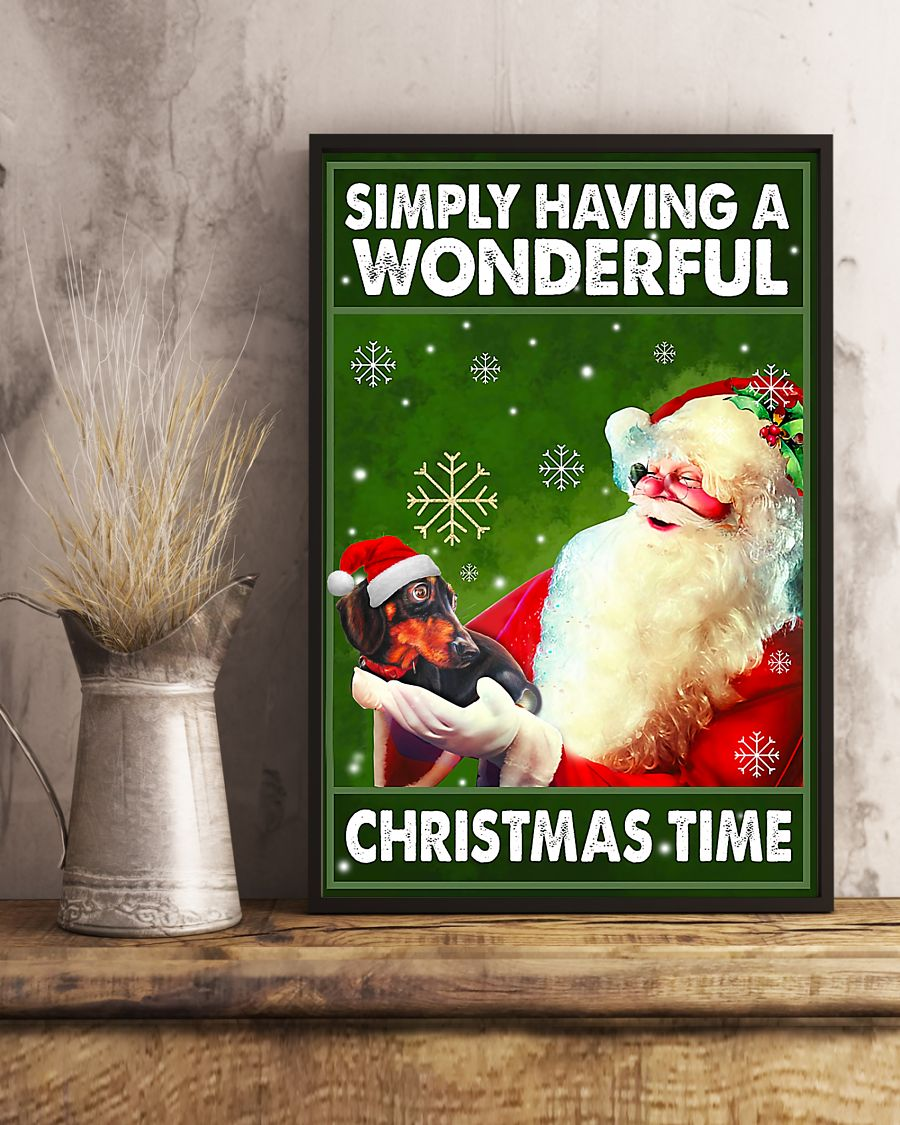 Dachshund Santa Claus Canvas Prints Simply Having A Wonderful Christmas Time Vintage Wall Art Gifts Vintage Home Wall Decor Canvas - Mostsuit