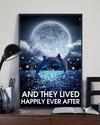 Dolphins Moon Poster And They Lived Happily Ever After Vintage Room Home Decor Wall Art Gifts Idea - Mostsuit