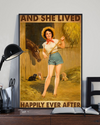 Country Girl Loves Horse And Dog Canvas Prints And She Lived Happily Ever After Vintage Wall Art Gifts Vintage Home Wall Decor Canvas - Mostsuit