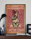 Sugar Skull Girl Breast Cancer Poster She Whispered Back I Am The Storm Vintage Room Home Decor Wall Art Gifts Idea - Mostsuit