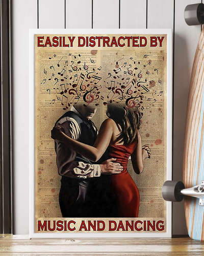 Romantic Couple Dancing Canvas Prints Easily Distracted By Music Dancing Vintage Wall Art Gifts Vintage Home Wall Decor Canvas - Mostsuit