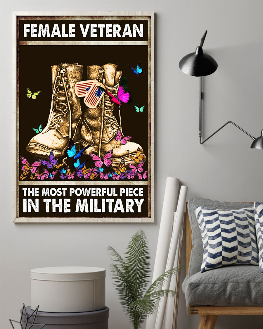 Female Veteran Canvas Prints The Most Powerful Piece In The Military Vintage Wall Art Gifts Vintage Home Wall Decor Canvas - Mostsuit