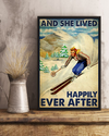 Skiing Poster And She Lived Happily Ever After Vintage Room Home Decor Wall Art Gifts Idea - Mostsuit