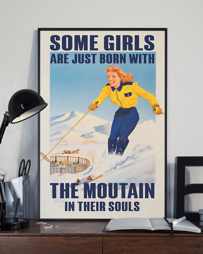 Skiing Girl Mountain In Soul Poster Vintage Room Home Decor Wall Art Gifts Idea - Mostsuit