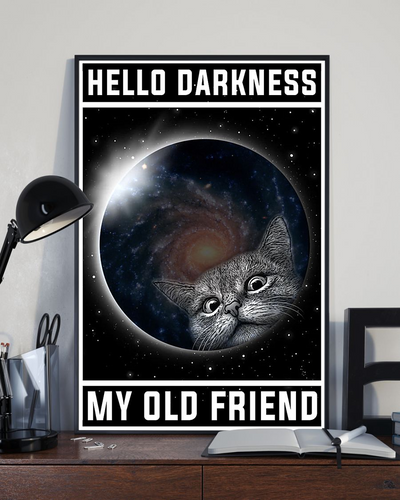 Cat Space Hello Darkness Canvas Prints Vintage Wall Art Gifts Vintage Home Wall Decor Canvas - Mostsuit