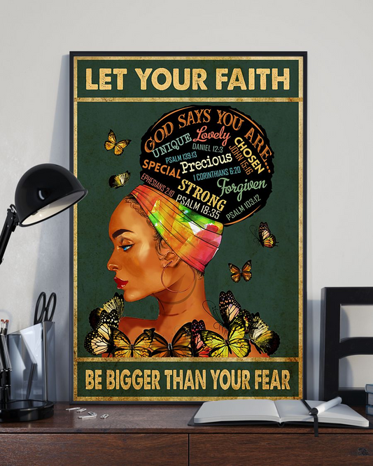 Black Girl Pride Canvas Prints Let Your Faith Be Bigger Than Your Fear Vintage Wall Art Gifts Vintage Home Wall Decor Canvas - Mostsuit