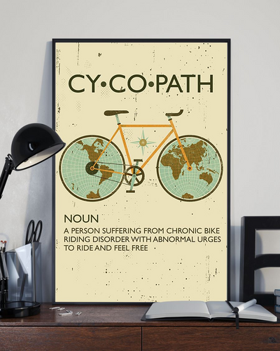 Cycopath Definition Cycling Bicycle Loves Poster Vintage Room Home Decor Wall Art Gifts Idea - Mostsuit