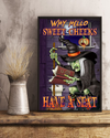Witch Toilet Funny Poster Why Hello Sweet Cheeks Have A Seat Halloween Vintage Room Home Decor Wall Art Gifts Idea - Mostsuit