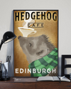 Hedgehogs Coffee Poster Hedgehog Cafe Edinburgh Vintage Room Home Decor Wall Art Gifts Idea - Mostsuit