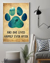 Dog And Diving Loves Poster And She Lived Happily Ever After Vintage Room Home Decor Wall Art Gifts Idea - Mostsuit