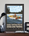 Fishing And Dogs Canvas Prints Easily Distracted Vintage Wall Art Gifts Vintage Home Wall Decor Canvas - Mostsuit