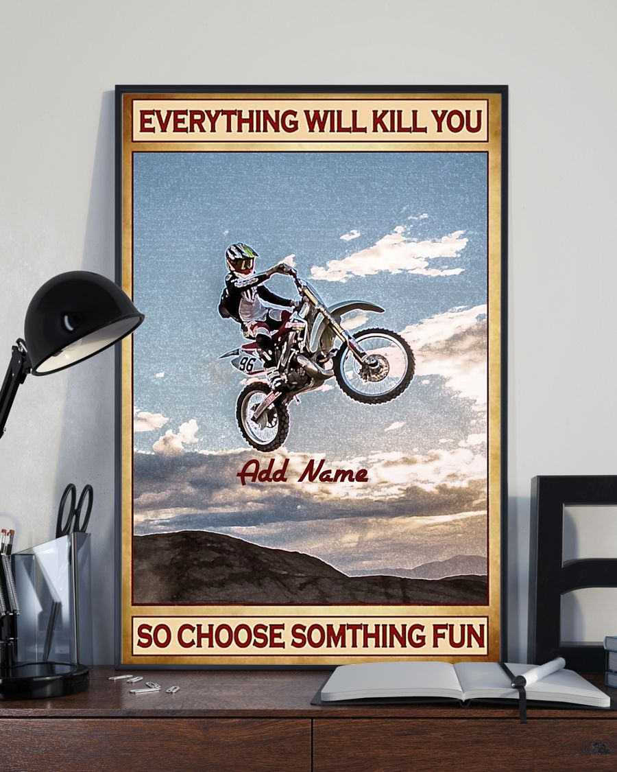 Gift Motocross Poster Choose Something Fun Vintage Room Home Decor Wall Art Gifts Idea - Mostsuit