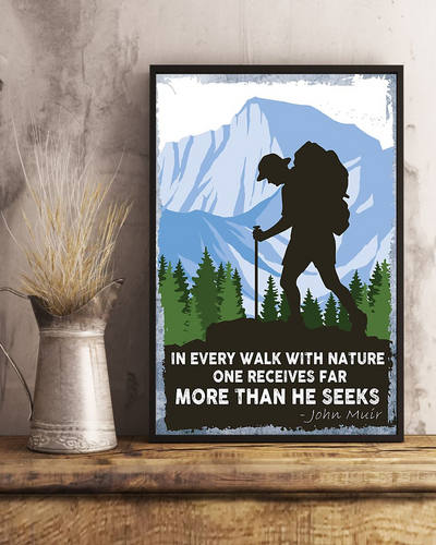 Hiking Poster In Every Walk With Nature Vintage Room Home Decor Wall Art Gifts Idea - Mostsuit