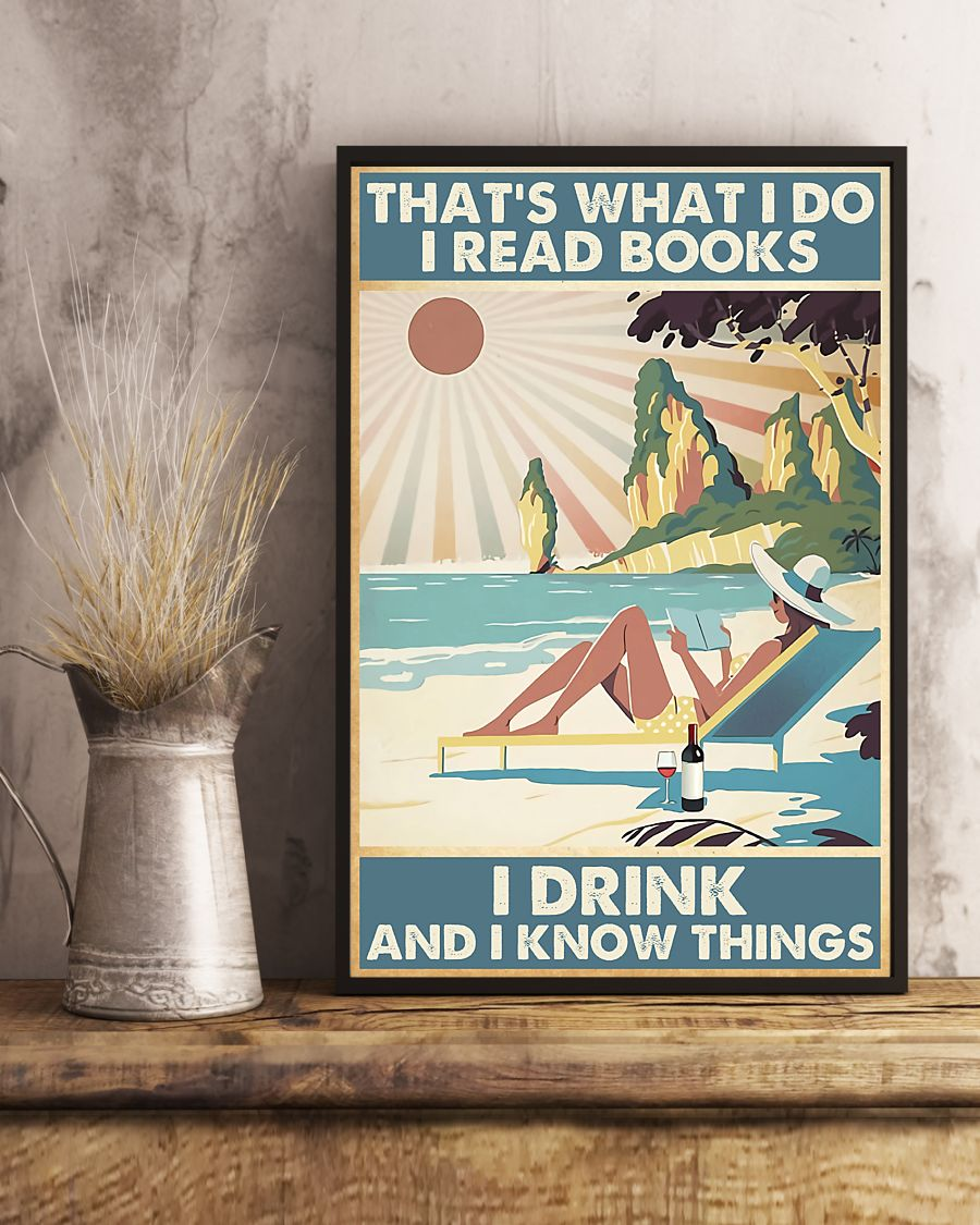 Book Wine Loves Poster That's What I Do I Read Books I Drink Vintage Room Home Decor Wall Art Gifts Idea - Mostsuit