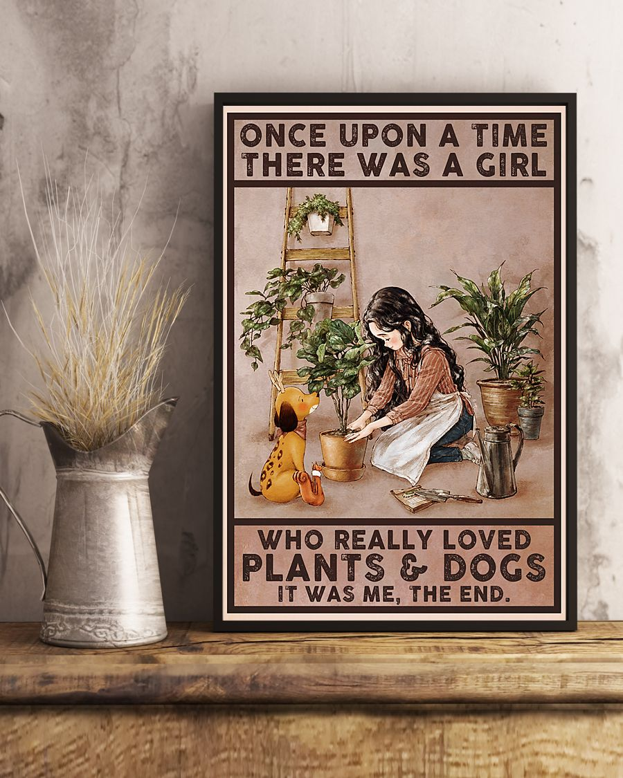 Garden Poster Once Upon A Time There Was A Girl Who Really Loved Plants And Dogs Vintage Room Home Decor Wall Art Gifts Idea - Mostsuit