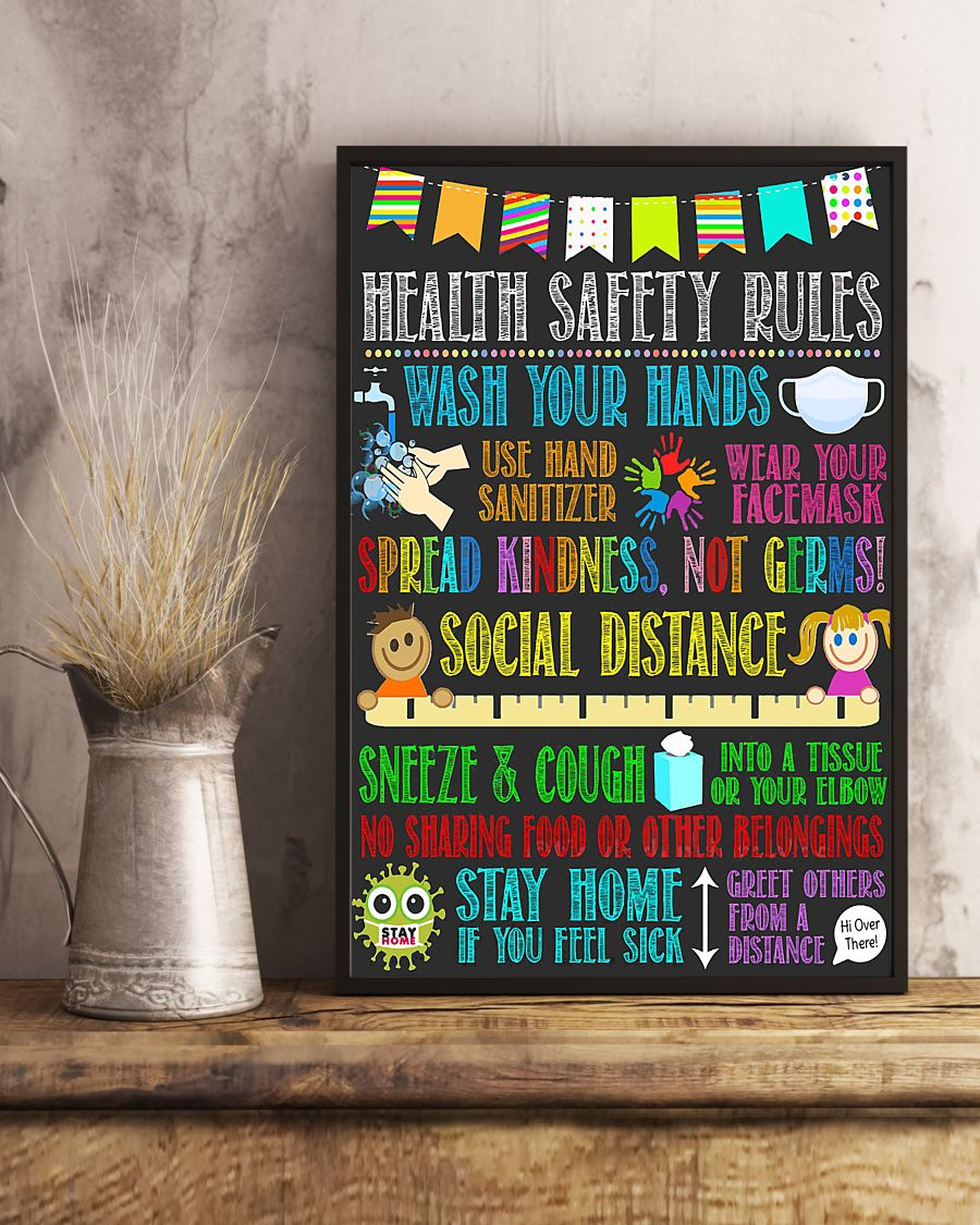 Health Safety Rules Classroom Teacher Canvas Prints Vintage Wall Art Gifts Vintage Home Wall Decor Canvas - Mostsuit