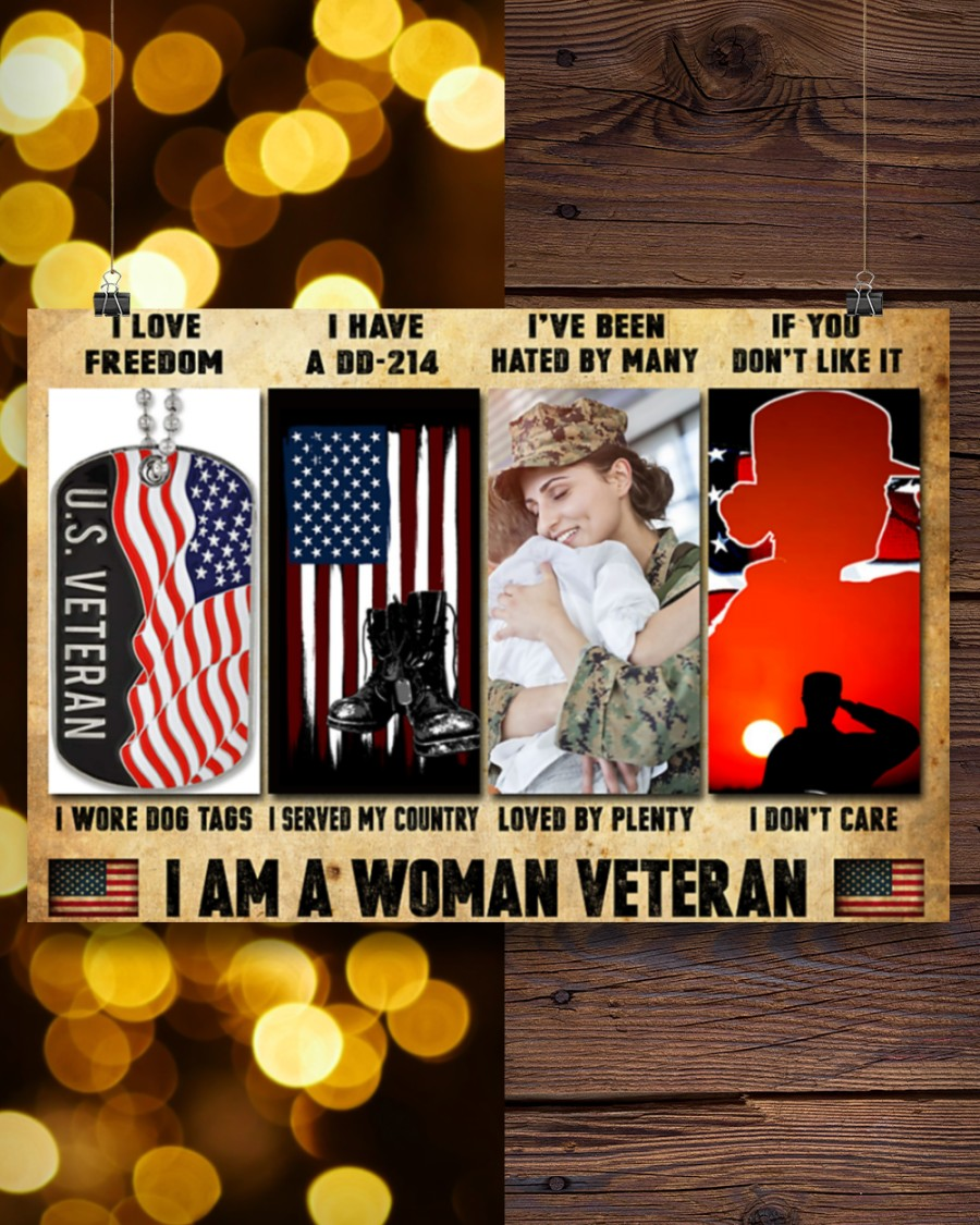Woman Veteran Poster I Don't Care If You Don't Like It Vintage Room Home Decor Wall Art Gifts Idea - Mostsuit