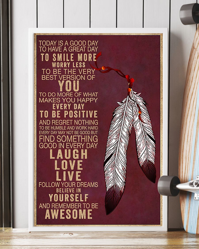 Native American Indians Pride Canvas Prints Every Day Laugh Love Live Wall Art Gifts Vintage Home Wall Decor Canvas - Mostsuit
