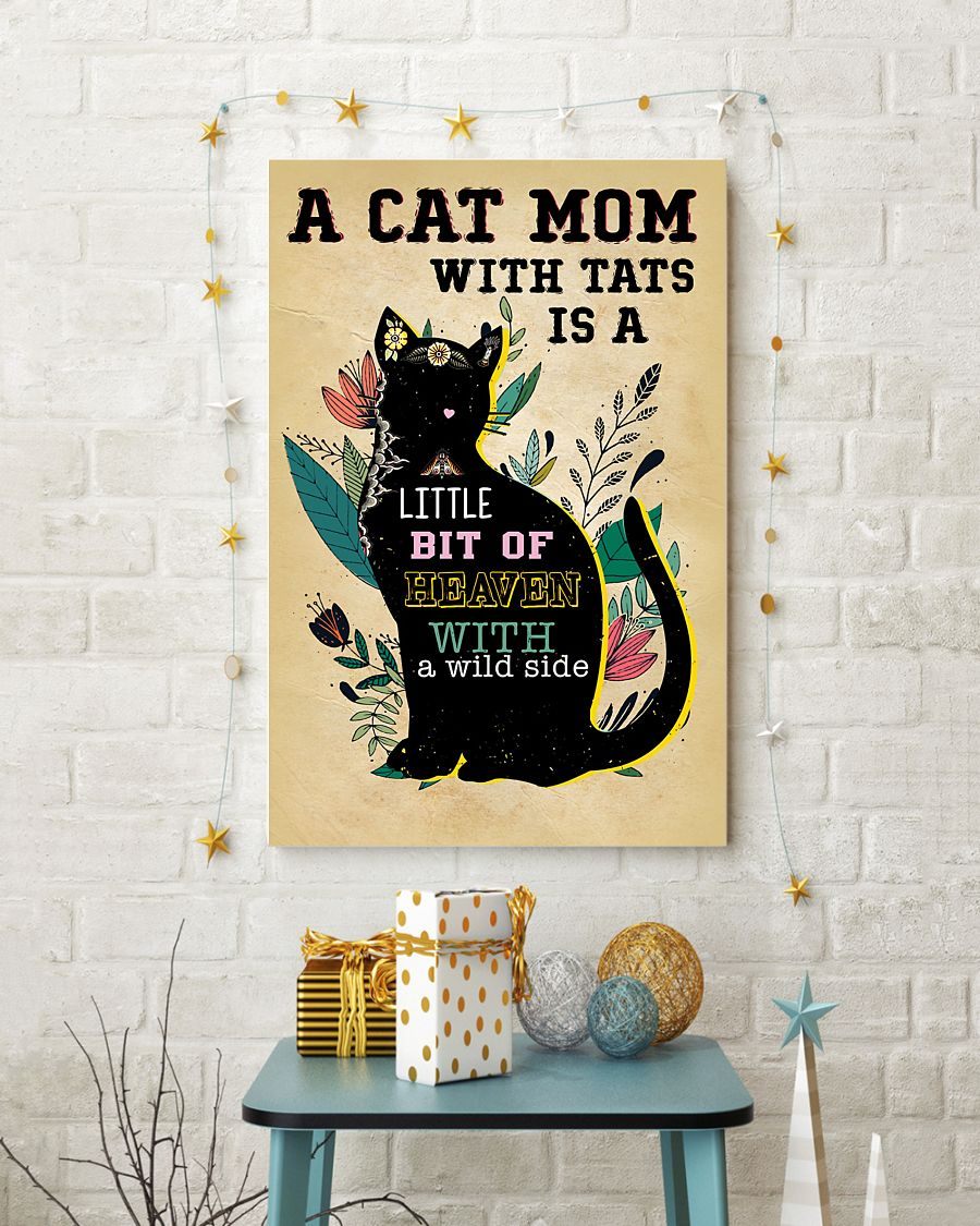 Cat Mom With Tats Canvas Prints Vintage Wall Art Gifts Vintage Home Wall Decor Canvas - Mostsuit