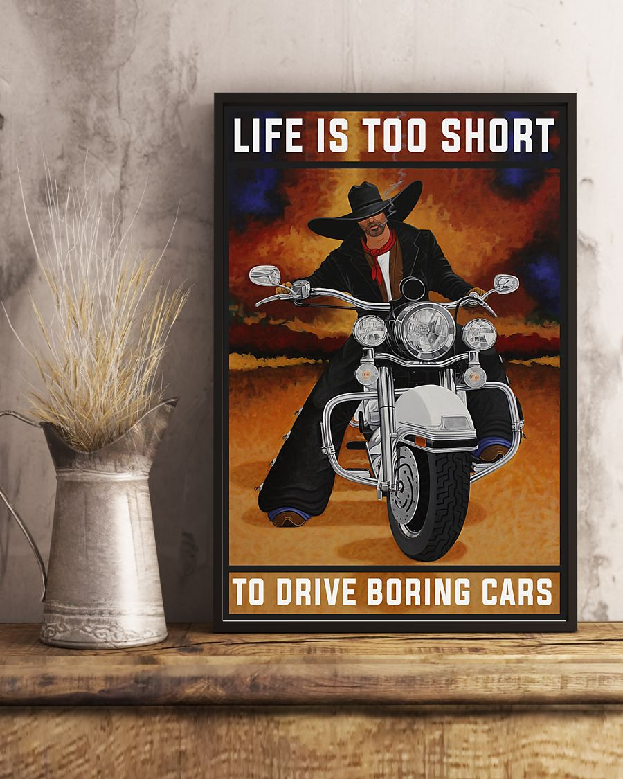 Biker Life Is Too Short To Drive Boring Cars Canvas Prints Vintage Wall Art Gifts Vintage Home Wall Decor Canvas - Mostsuit