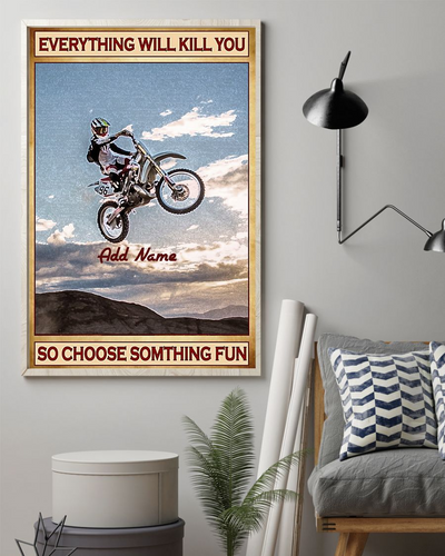 Gift Motocross Poster Choose Something Fun Vintage Room Home Decor Wall Art Gifts Idea - Mostsuit