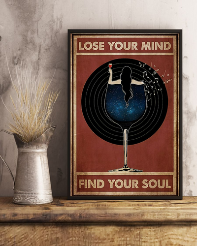 Wine And Music Girl Canvas Prints Lose Your Mind Find Your Soul Vintage Wall Art Gifts Vintage Home Wall Decor Canvas - Mostsuit