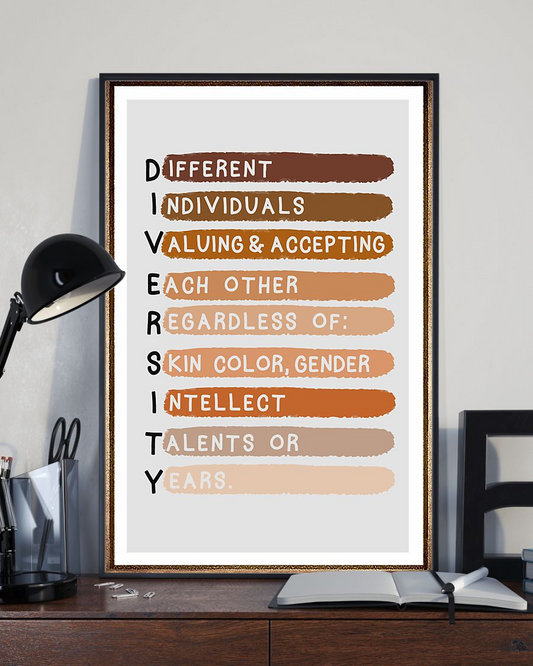 Diversity Definition Equal Rights Classroom Teacher Poster Vintage Room Home Decor Wall Art Gifts Idea - Mostsuit