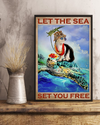 Cat Turtle Loves Poster Let The Sea Set Your Free Vintage Room Home Decor Wall Art Gifts Idea - Mostsuit