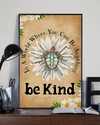 Turtle Daisy Poster In A World Where You Can Be Anything Be Kind Vintage Room Home Decor Wall Art Gifts Idea - Mostsuit
